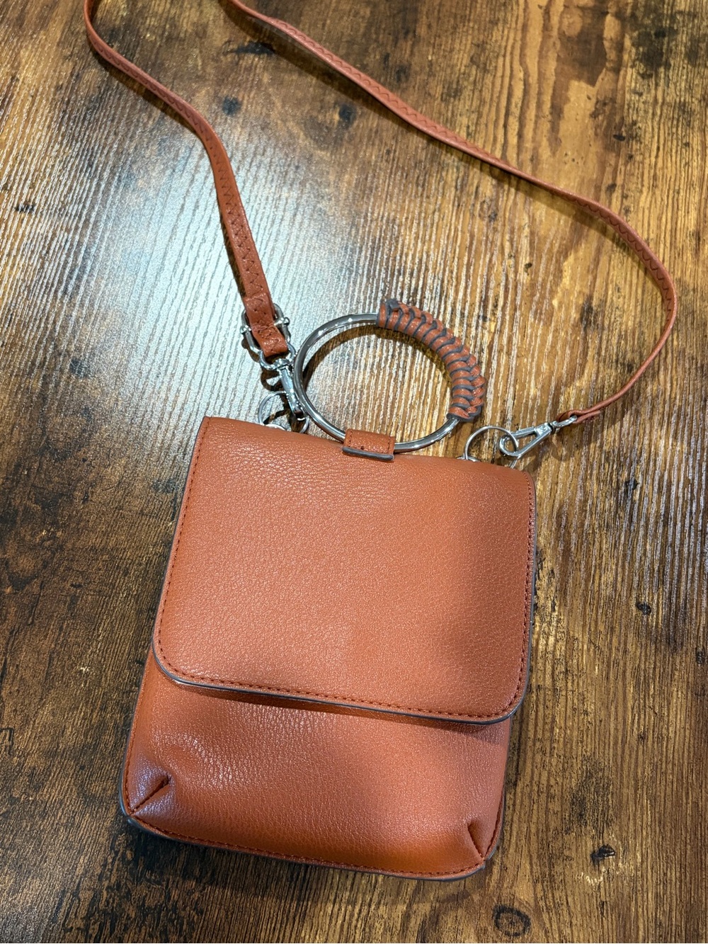 Women's Small Crossbody Bag in Cognac Brown